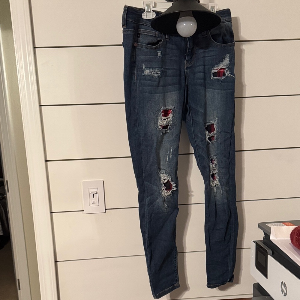 Judy Blue Dark Blue Distressed Skinny Jeans